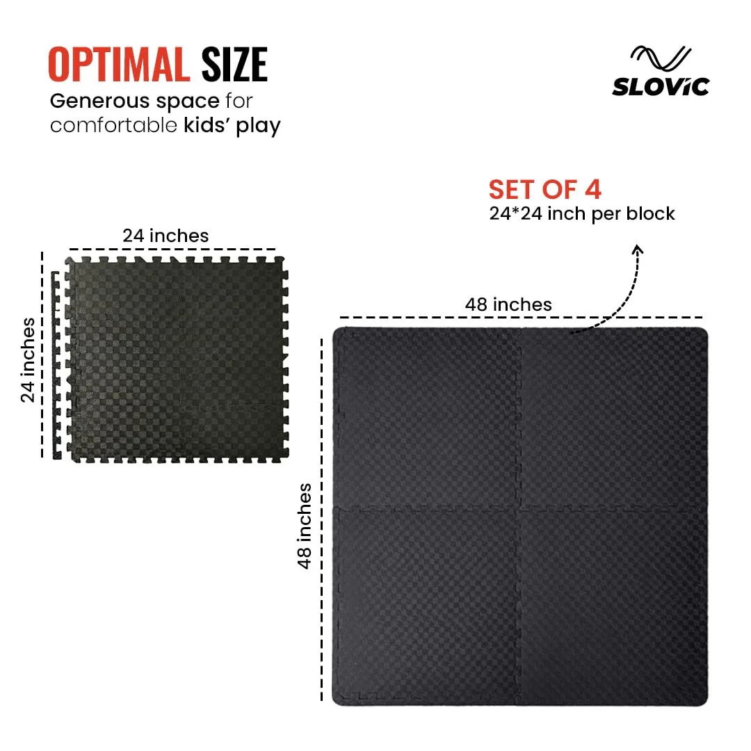 EVA Puzzle Mat 10mm | Black | 24" X 24" - Image 5