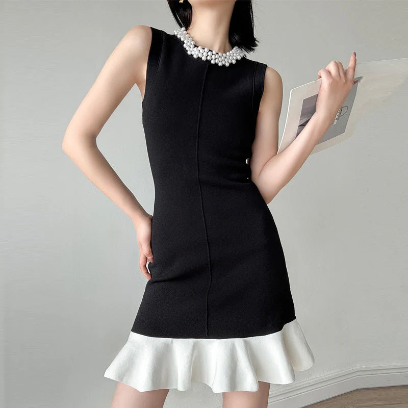 Everleigh Sandro Pearl Knit Short Dress - Image 2