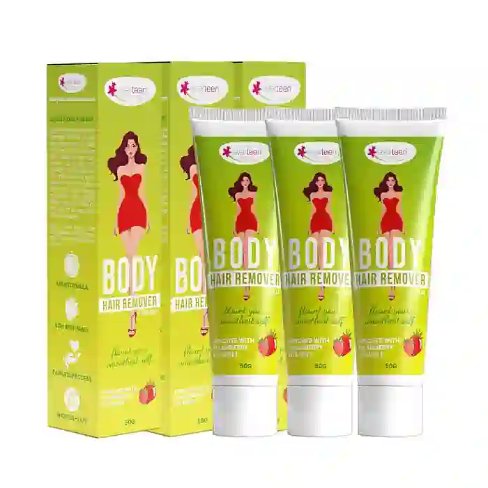 everteen Body Hair Remover Cream for Women enriched with Strawberry, Vitamin E, Almond Oil and Allantoin - 50g - Image 3