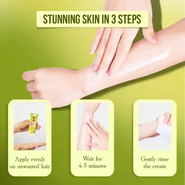 everteen Body Hair Remover Cream for Women enriched with Strawberry, Vitamin E, Almond Oil and Allantoin - 50g - Image 5