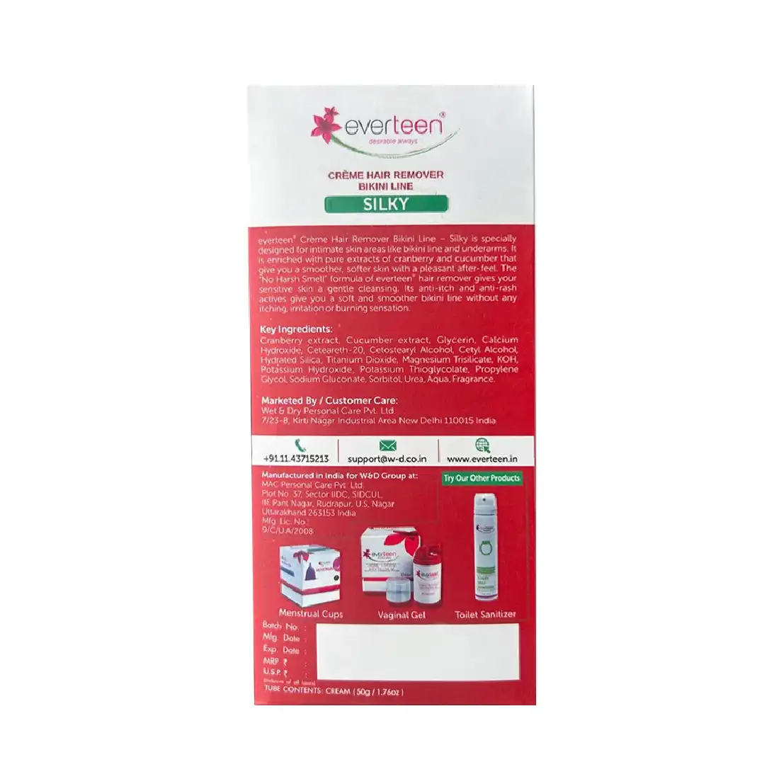 Everteen Combo: Bikini Line Hair Removal Creme Silky And Witch Hazel Intimate Wash For Moms - Image 3