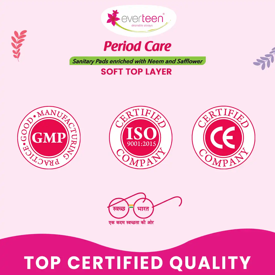 everteen Period Care XL Soft 40 Sanitary Pads Enriched with Neem and Safflower For Medium Flow - Image 5