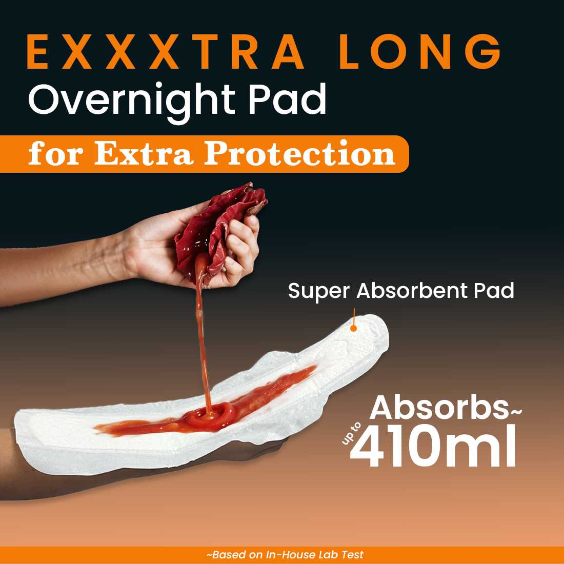 everteen Relax Nights Ultra Overnight XXXL Sanitary Pads, Neem, Safflower, Dermatologically Tested, Heavy Flow, Postpartum Care - 30 Pads (410mm) - Image 2