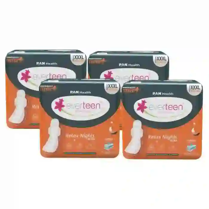 everteen Relax Nights Ultra Overnight XXXL Sanitary Pads, Neem, Safflower, Dermatologically Tested, Heavy Flow, Postpartum Care - 30 Pads (410mm) - Image 13