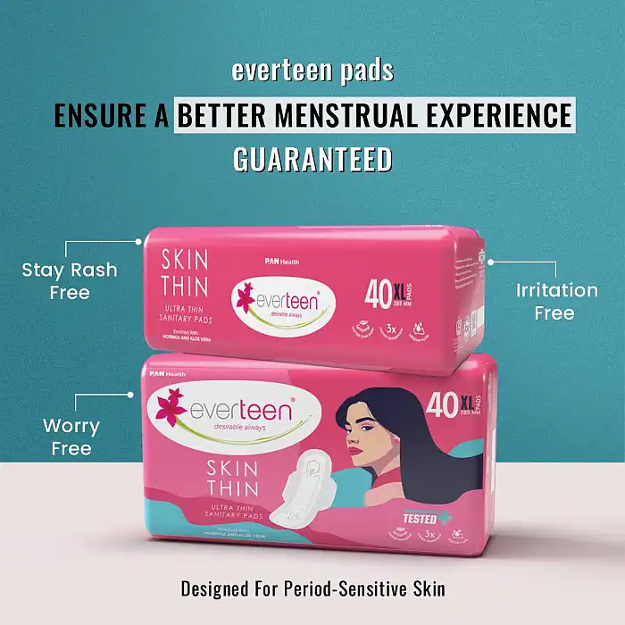 everteen SKIN THIN Ultrathin XL Sanitary Pads with Moringa, Aloe Vera, Dermatologically Tested, Rash-Free - Image 2