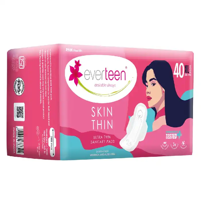 everteen SKIN THIN Ultrathin XL Sanitary Pads with Moringa, Aloe Vera, Dermatologically Tested, Rash-Free - Image 8