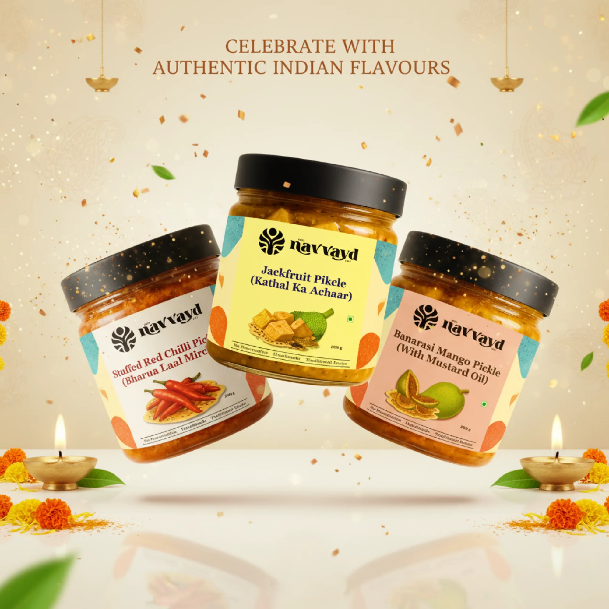 Everyday Achaar Combo | Banarasi Mango, Red Chilli & Jackfruit Pickle | 3 Authentic Flavours (250g Each) - Image 6
