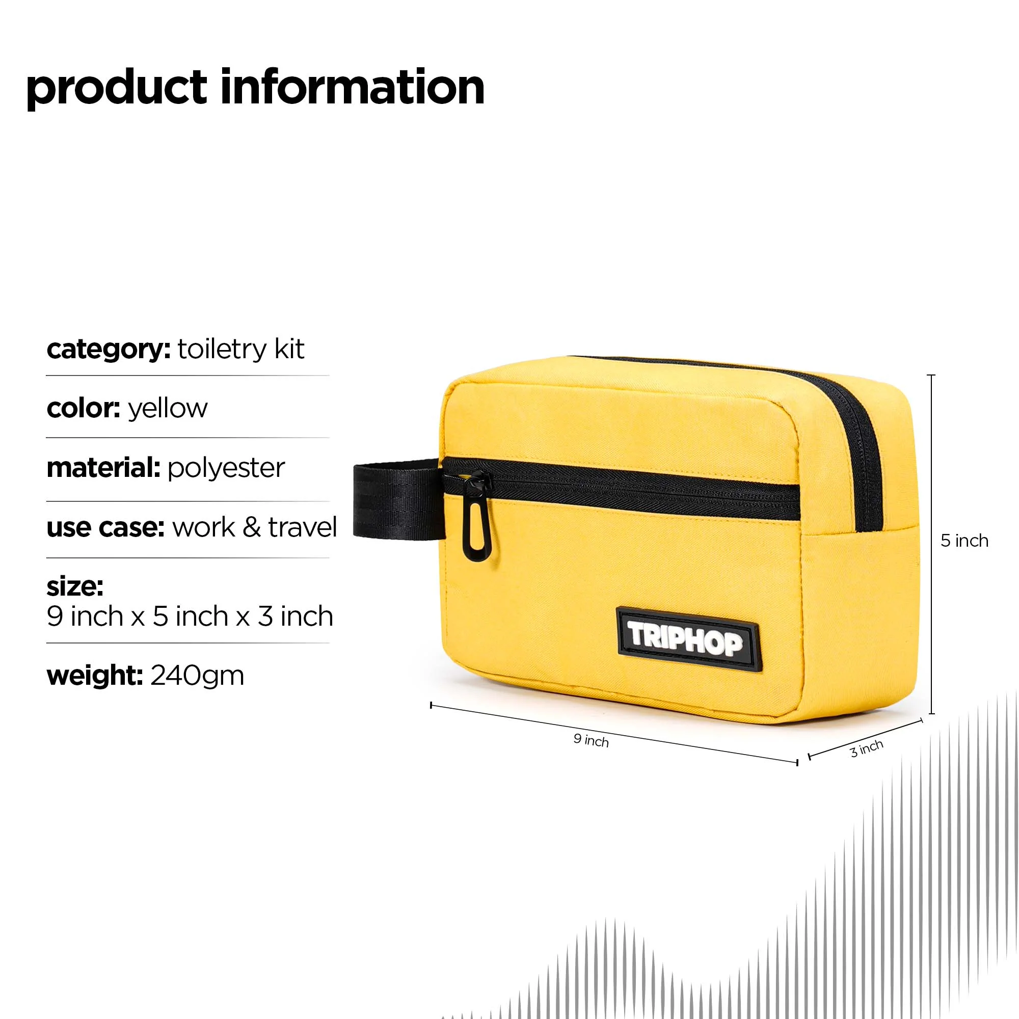 Everyday Toiletry Bag (Yellow) - Image 7