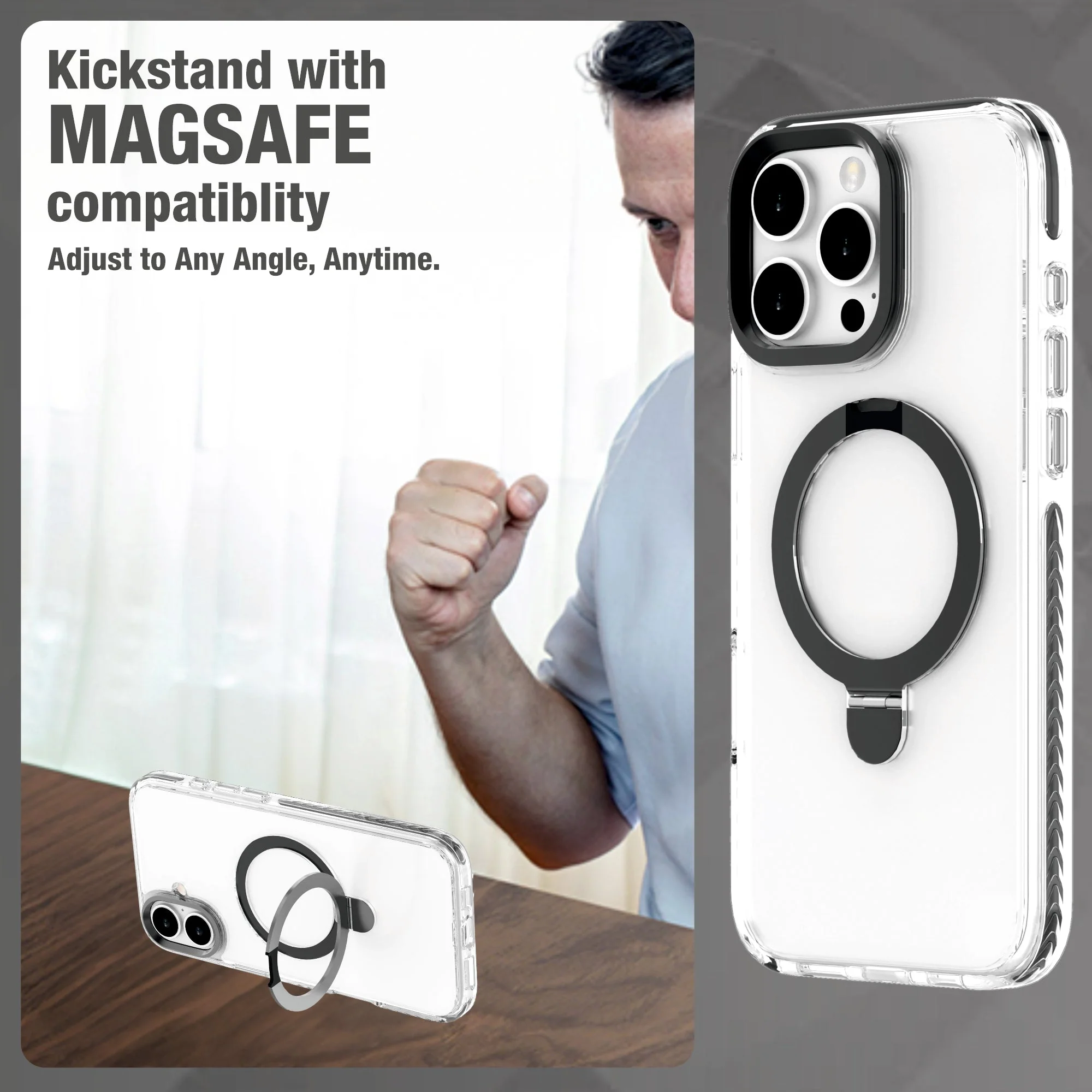 EVO SNAP Kickstand Mag-Safe Compatible Case for iPhone 16 Series - Image 3