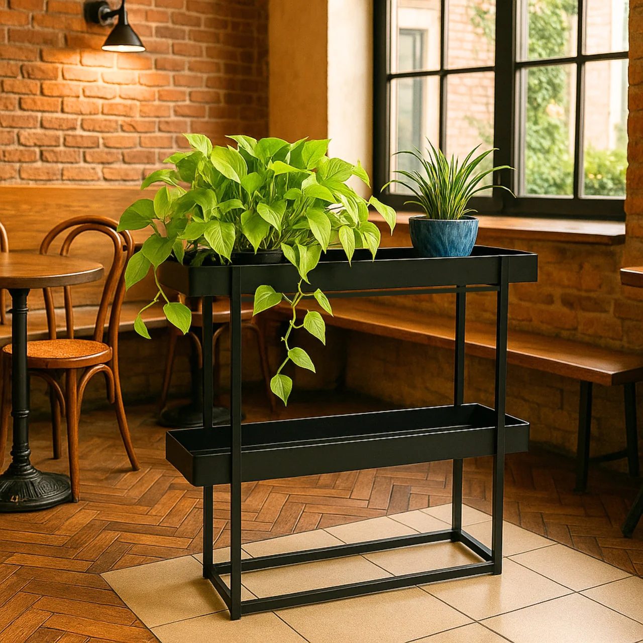 Ewan 2-Tier Metal Plant Stand for Balcony & Indoor Corners - Image 5