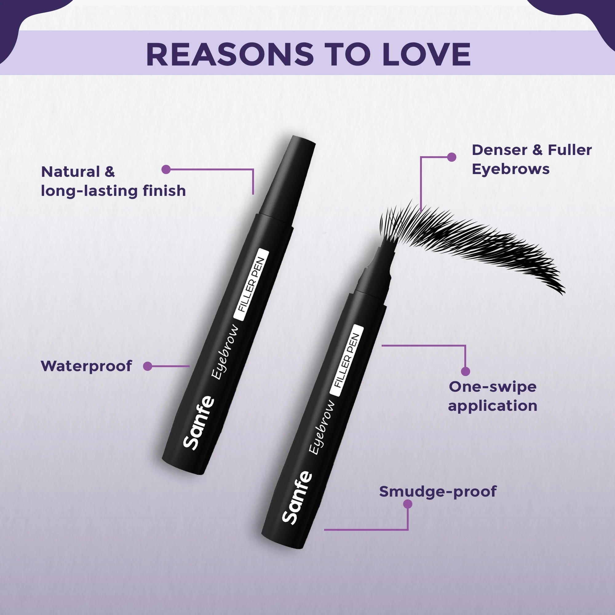 Eyebrow Filler Pen - Black (Pack of 2) - Image 3