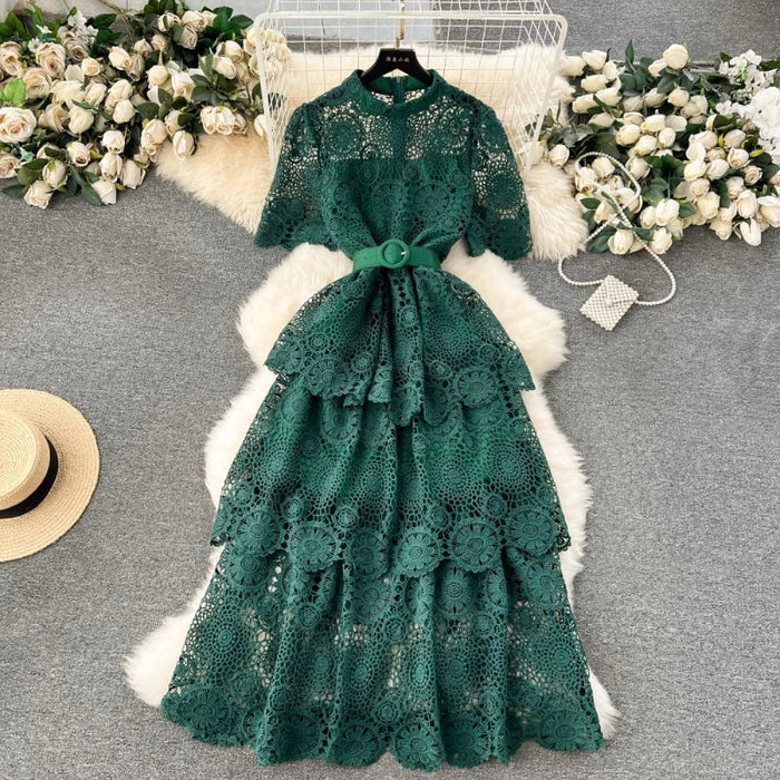 Eyelet Belted Dress - Image 2