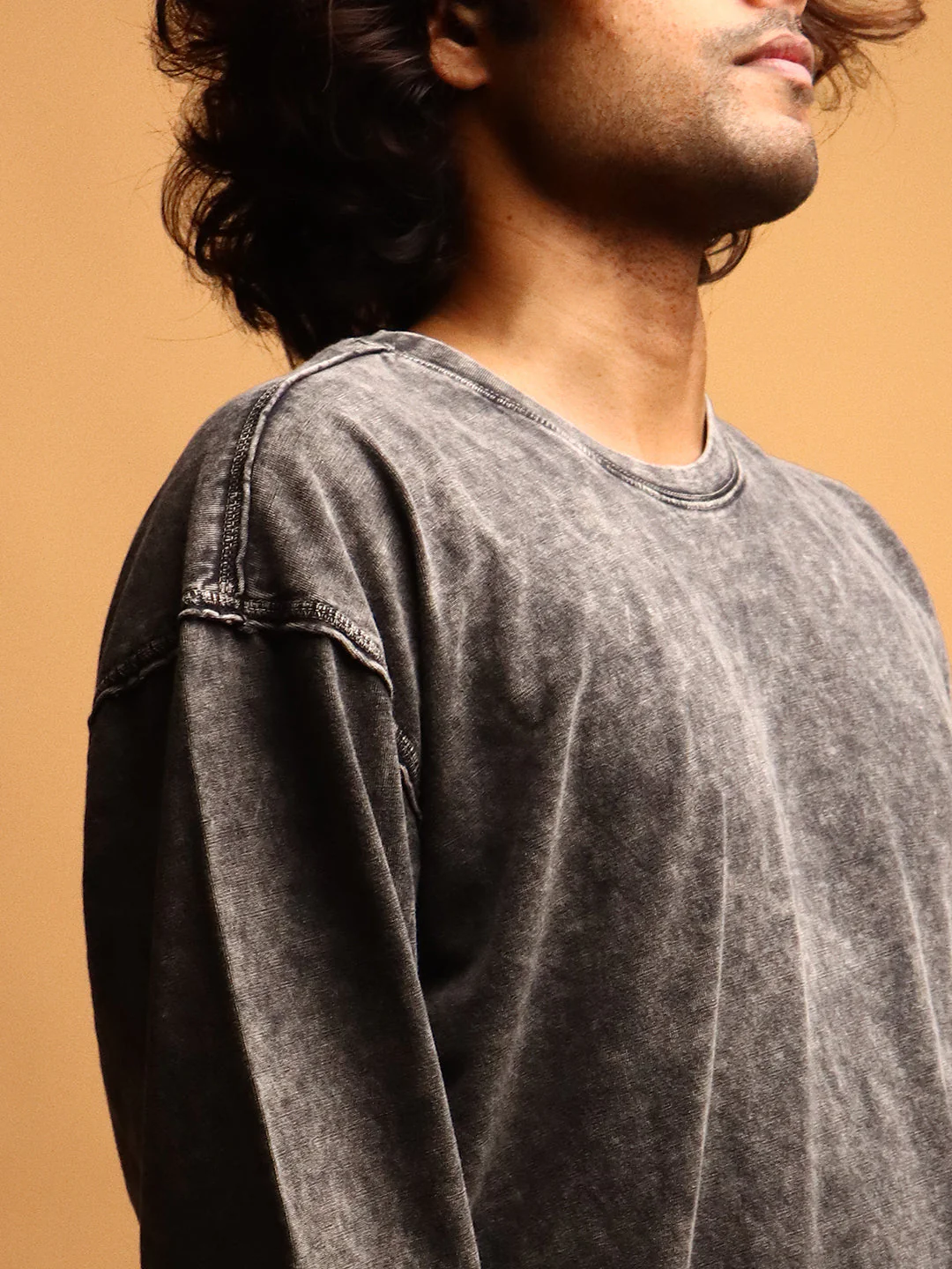 Faded Black * ACID WASH SWEATSHIRT #5 - Image 2