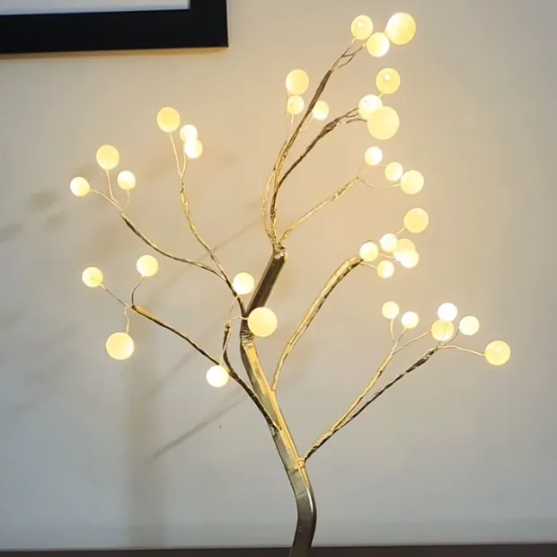 FairyTree: Cozy LED Pearl Tree Lamp with 36 Twinkling Fairy Lights for Bedroom, Wedding & Home Décor - Image 3