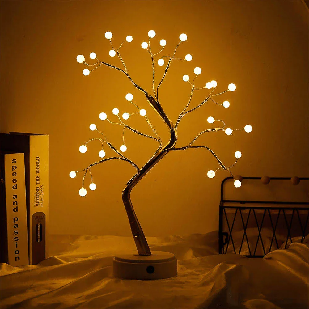 FairyTree: Cozy LED Pearl Tree Lamp with 36 Twinkling Fairy Lights for Bedroom, Wedding & Home Décor - Image 8