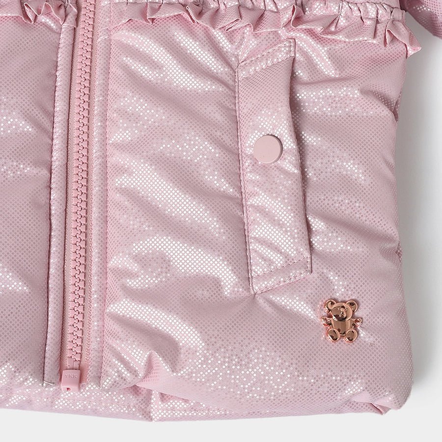 Farm Friends Baby Pink Solid Jacket For Girl - Image 6