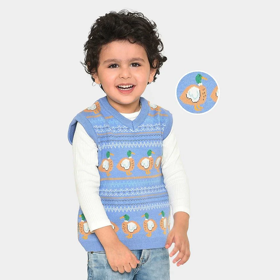 Farm Friends Blue Knitted Baby Boy Sweater