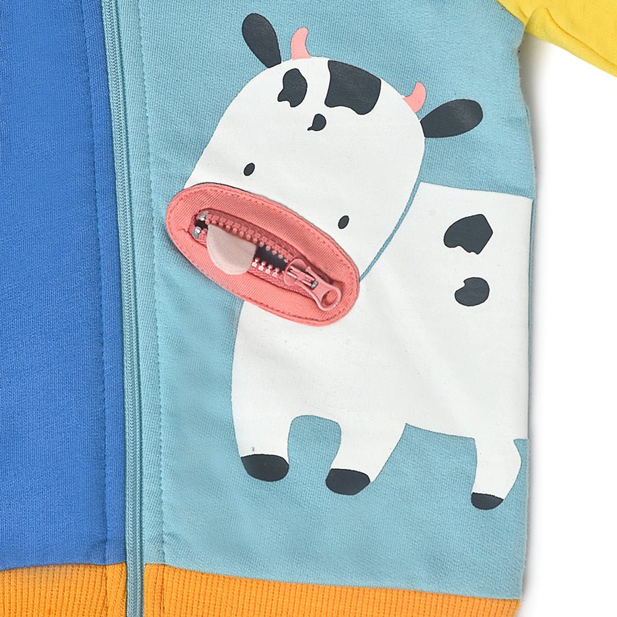 Farm Friends Colorblock Baby Hooded Jacket - Image 7