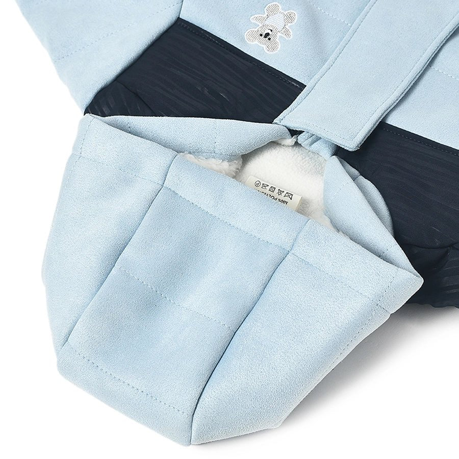 Farm Friends Hooded Sky Blue Jacket For Baby - Image 4