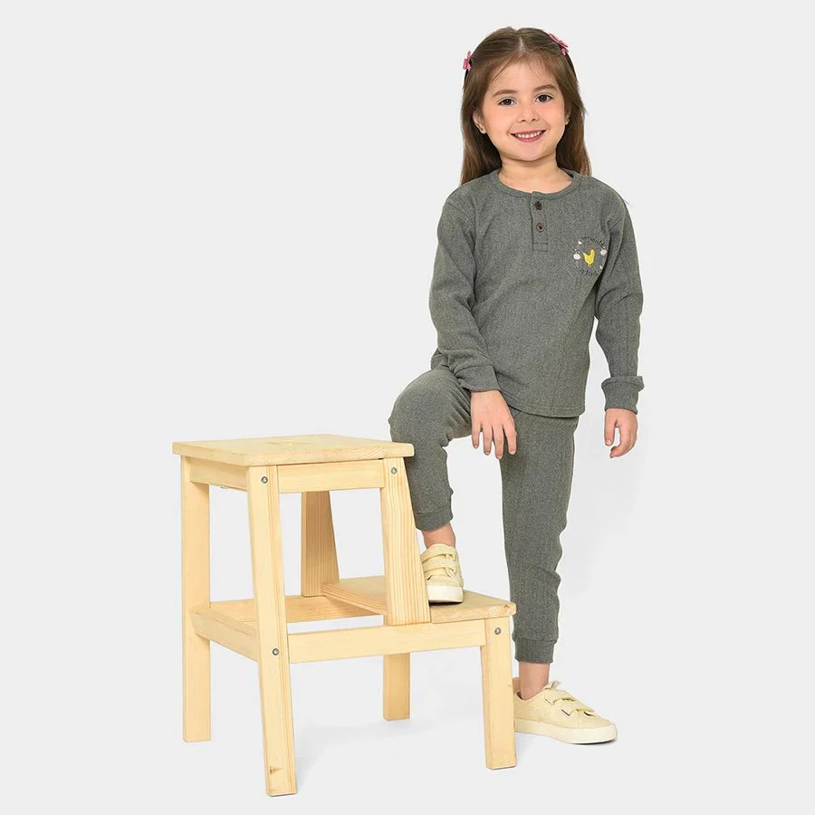 Farm Friends Knitted Baby Thermal Sweatshirt With Jogger Set