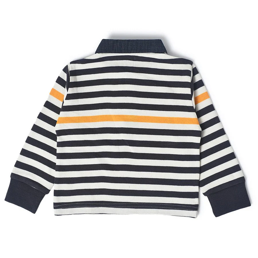 Farm Friends Polo Striper T-Shirt For Baby Boy - Image 3