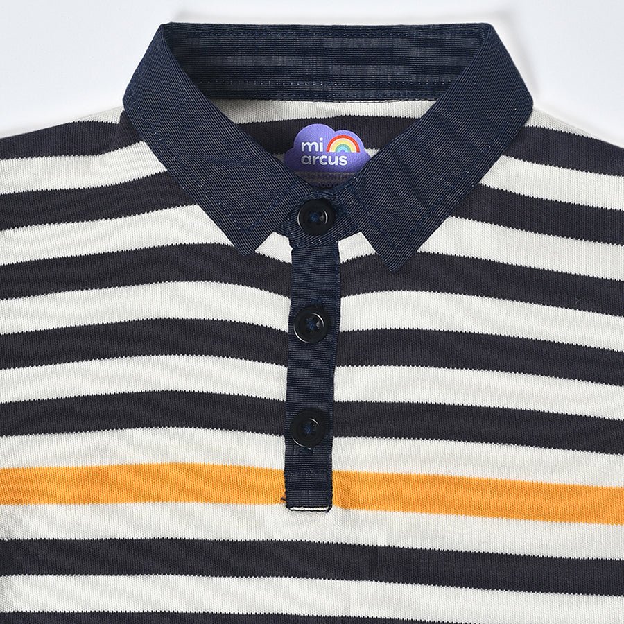 Farm Friends Polo Striper T-Shirt For Baby Boy - Image 4