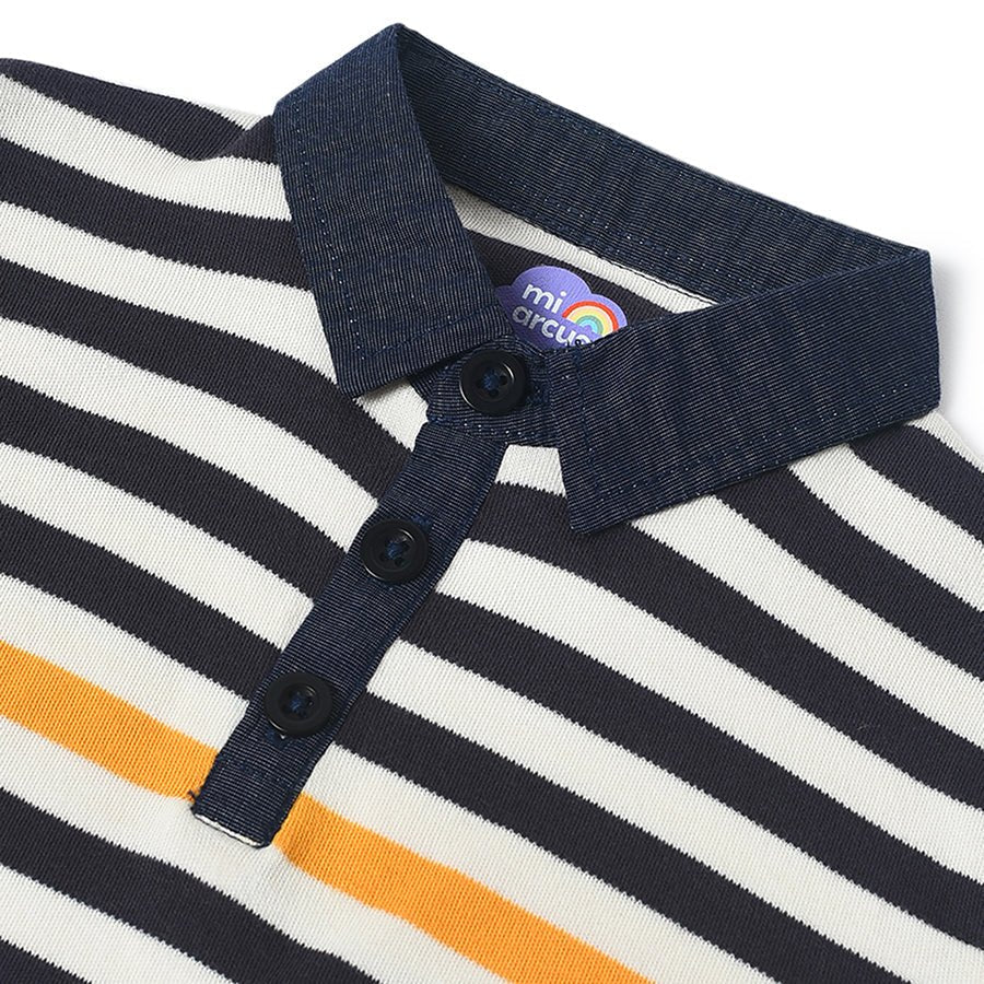 Farm Friends Polo Striper T-Shirt For Baby Boy - Image 5
