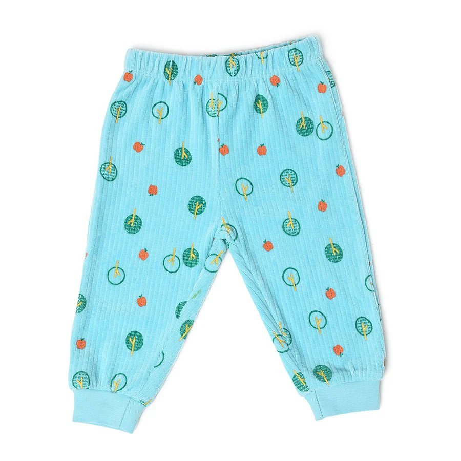 Farm Friends Printed Blue Baby Sweatshirt & Pyjama Set - Image 10