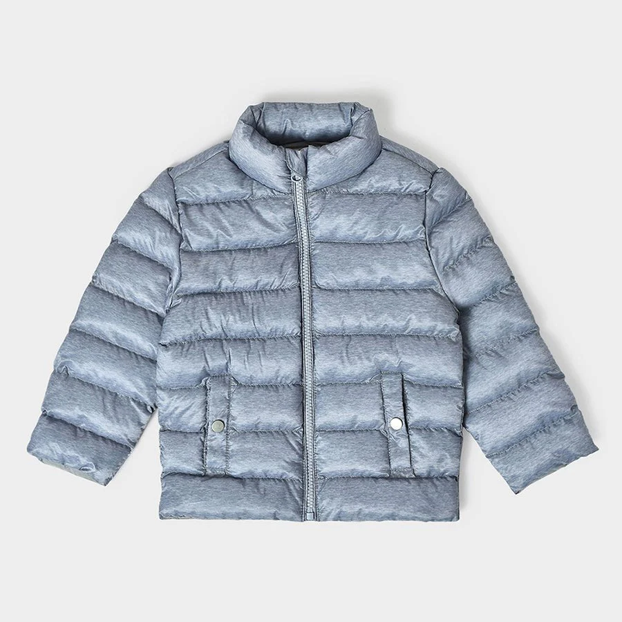 Farm Friends Woven Baby Jacket For Winter Grey