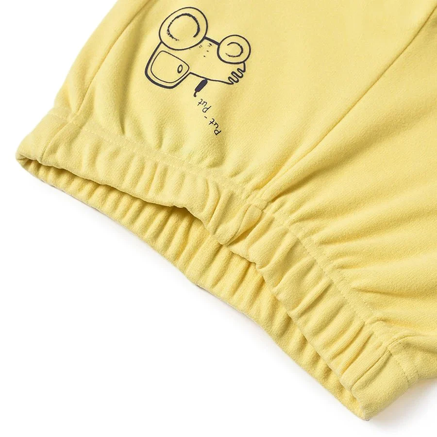 Farm Friends Yellow Knitted Thermal Top & Baby Pajama Set - Image 11