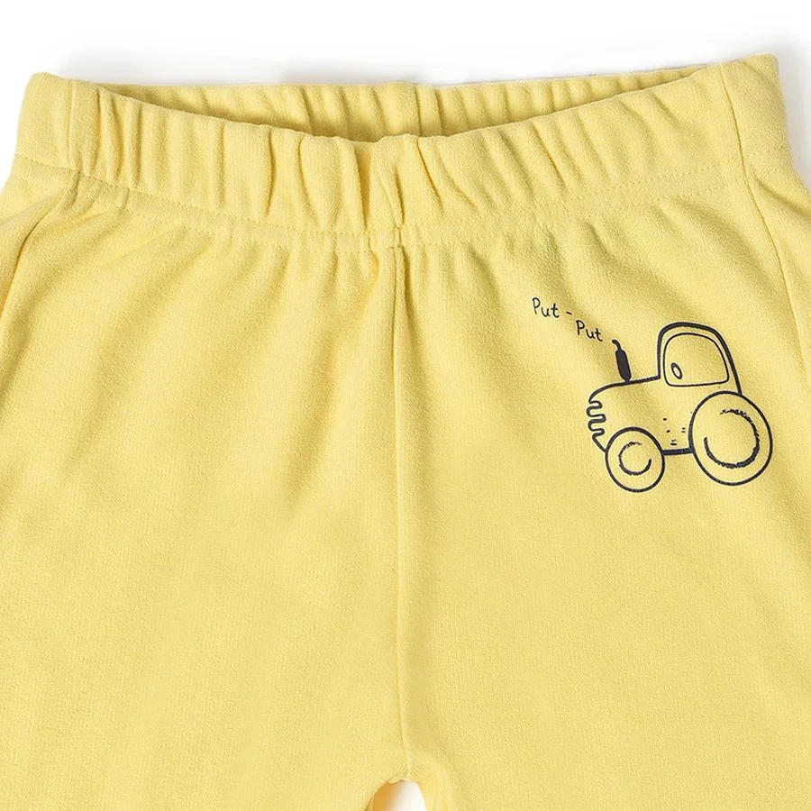 Farm Friends Yellow Knitted Thermal Top & Baby Pajama Set - Image 12