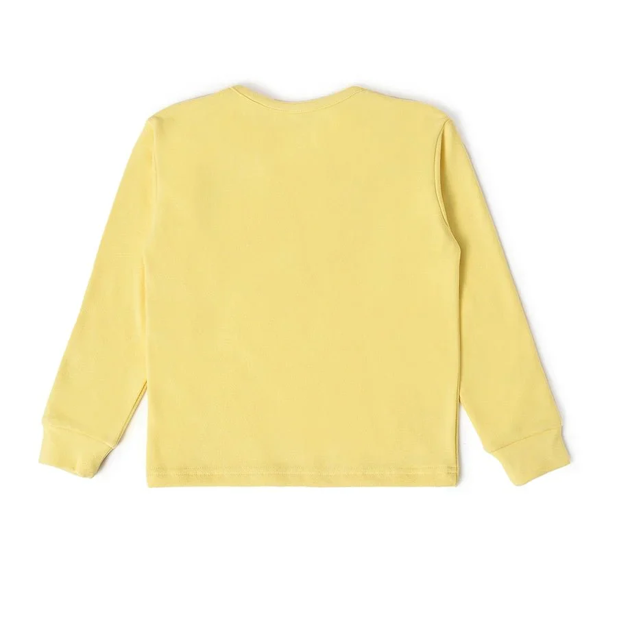 Farm Friends Yellow Knitted Thermal Top & Baby Pajama Set - Image 5