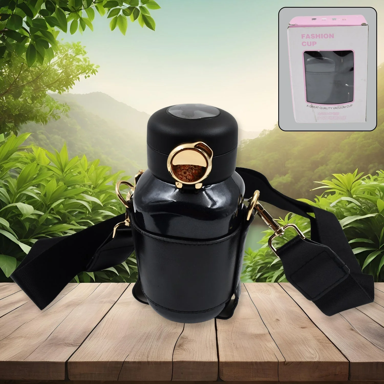 FashionCup: LED Temperature Display Thermos Bottle with Strap, Vacuum Insulated for Hot & Cold Drinks - Image 4