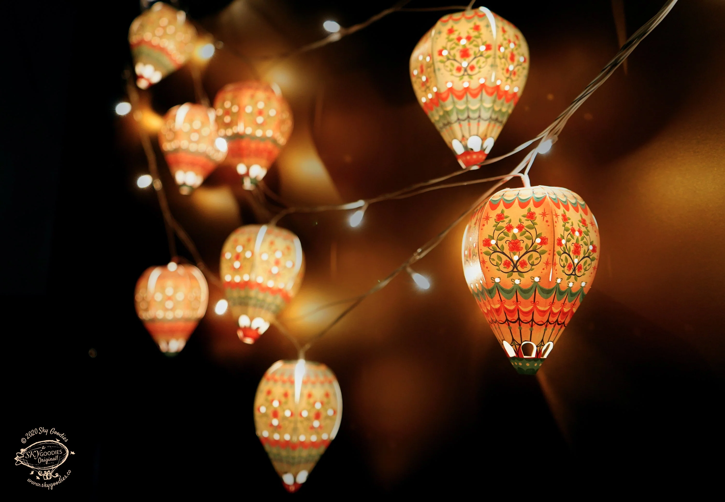 Festive Combo Saver Pack of 5 Mini Hot Air Balloon Fairy Lights - Image 3