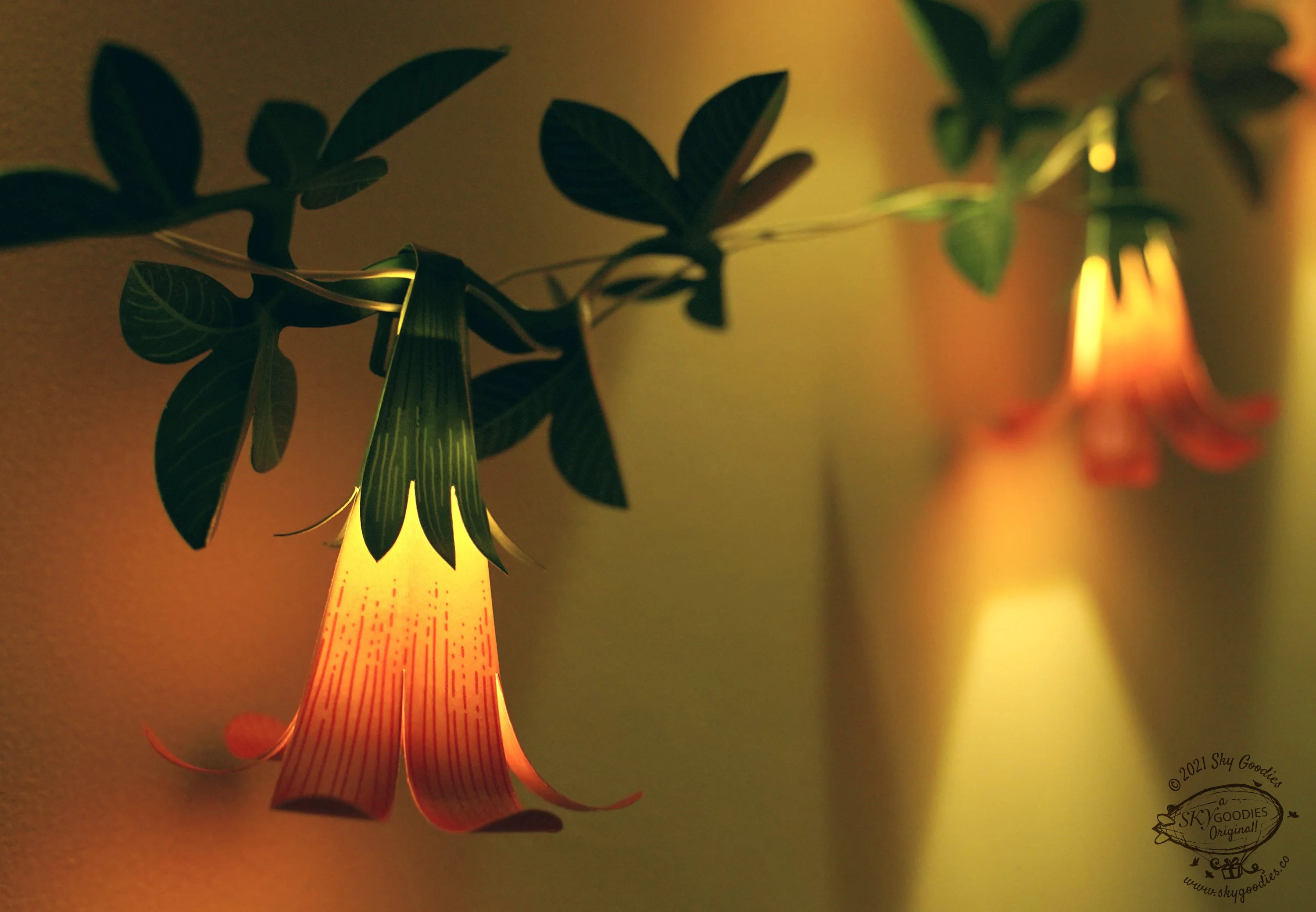 Festive Combo Saver Pack of 5 Pink Paper Flower Fairy Lights - Image 9
