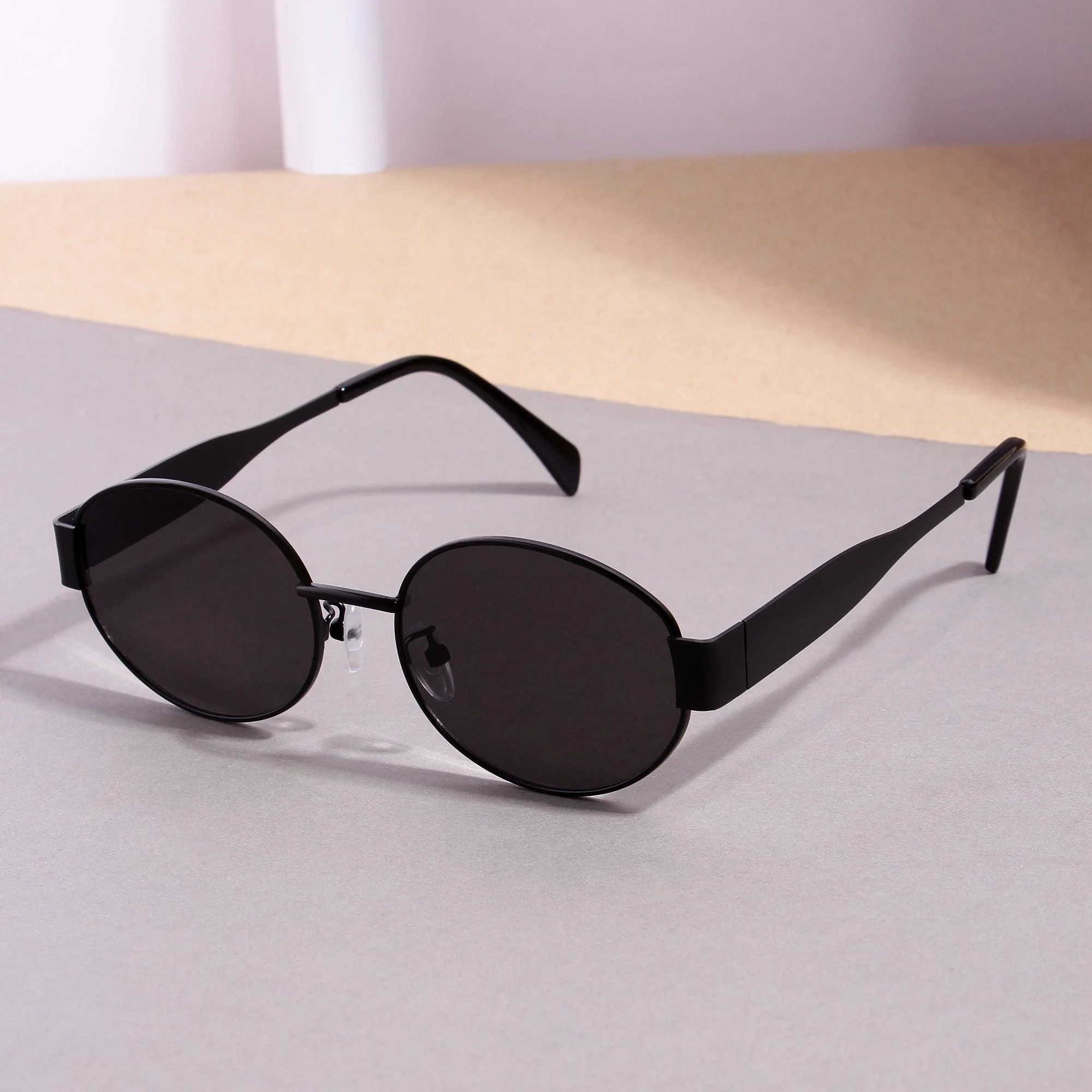 FF2380 Full Black Oval Sunglasses