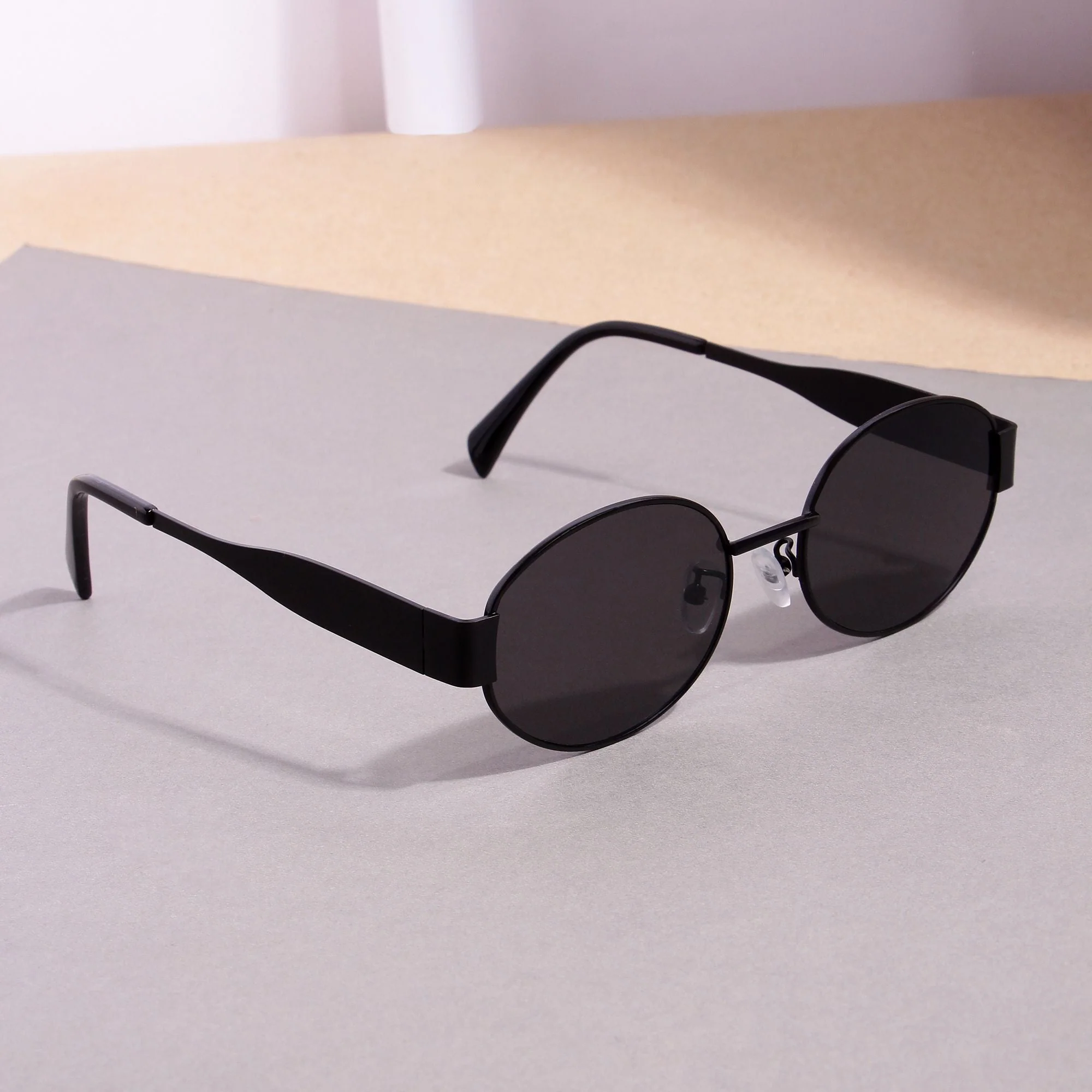 FF2380 Full Black Oval Sunglasses - Image 2