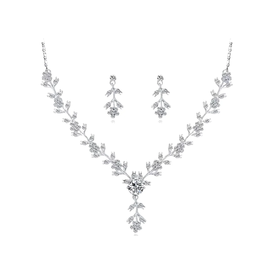 Fine Jewellery Set Necklace With Earrings Wedding Fashion Trinkets For Women