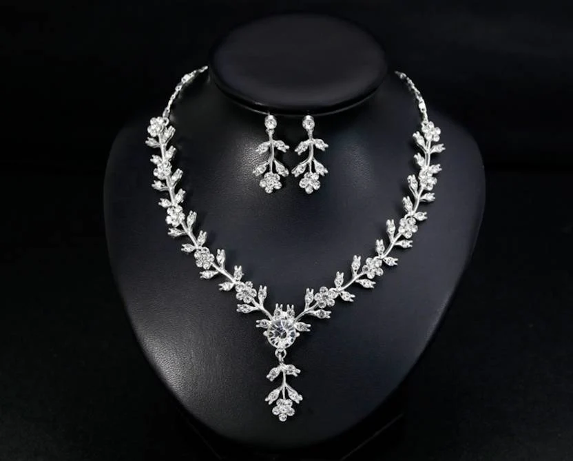 Fine Jewellery Set Necklace With Earrings Wedding Fashion Trinkets For Women - Image 5