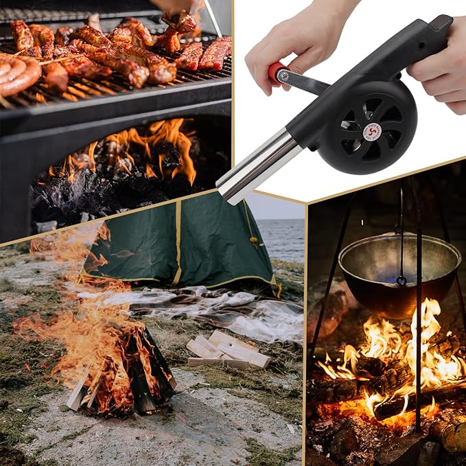 FireStarter: Portable Hand Crank BBQ Air Blower for Quick Fire Starting & Outdoor Grilling - Image 5