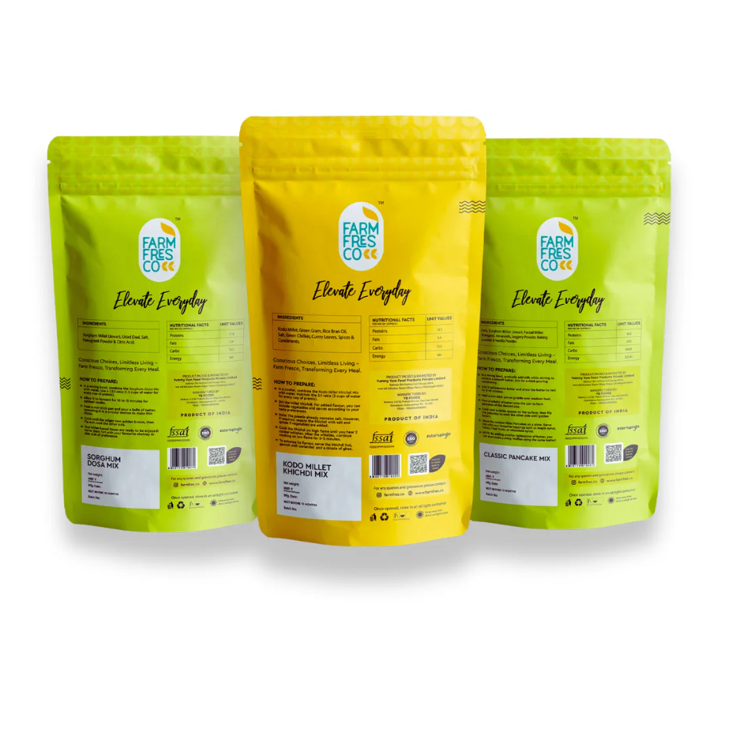 Fit Foodie Trio! (Kodo Millet Khichdi | Classic Pancake | Sorghum Dosa) 165G | Pack of 3 - Image 3