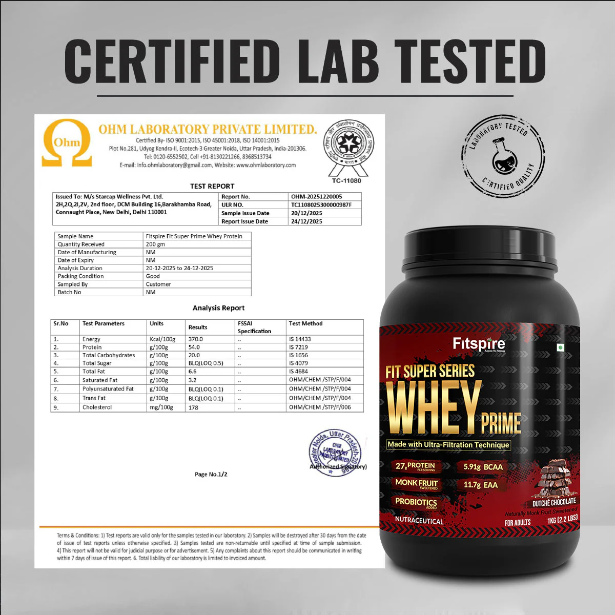 Fit Super Prime Whey Dutché Chocolate 27g - 2LBS X 2LBS ( PACK OF 2 ) - Image 4