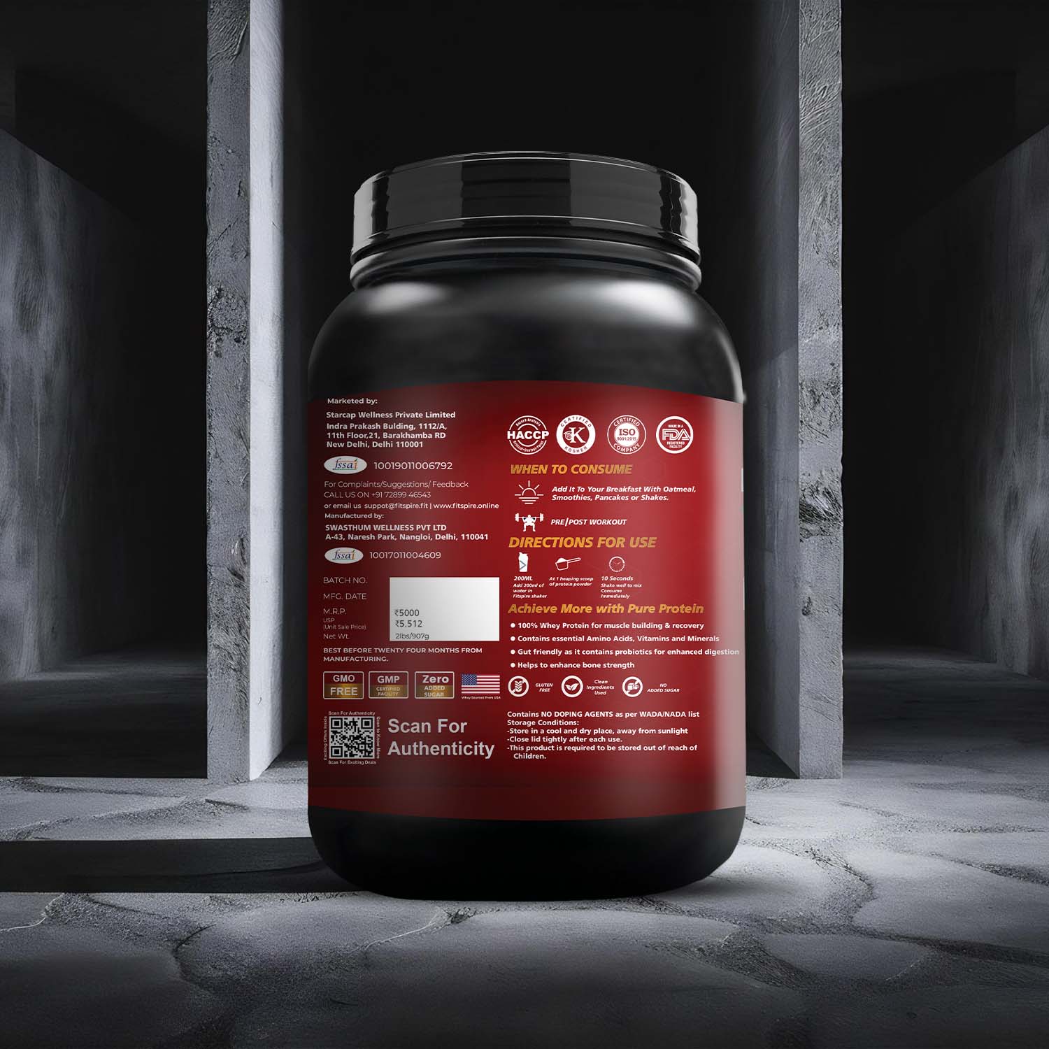 Fit Super Pro Whey Protein - Double Chocolate (2Lbs) + Creatine Monohydrate 100g (Lemon) + Shaker - Combo - Image 5
