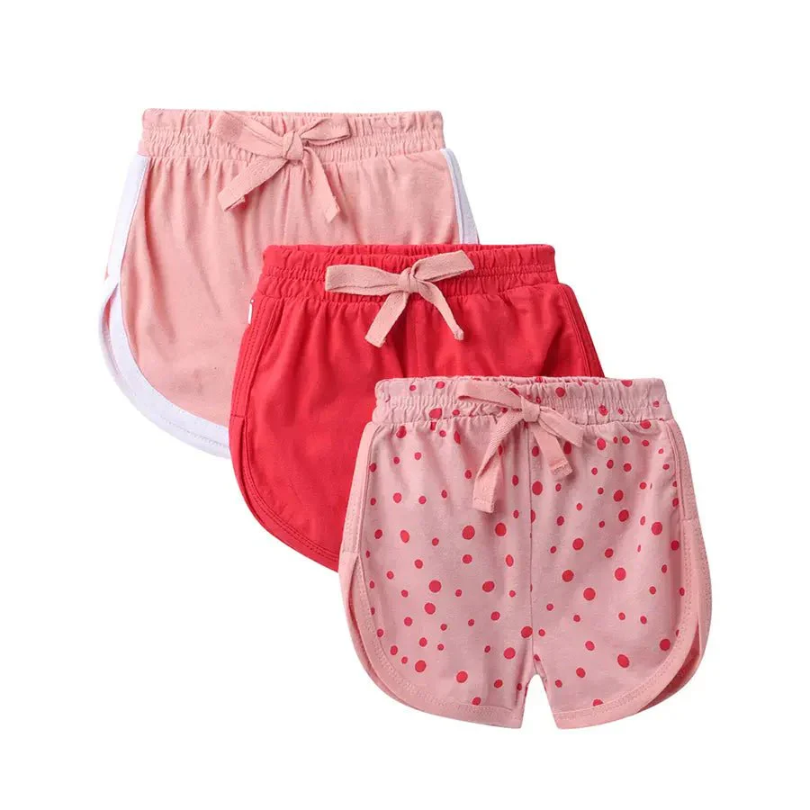 Flamingo Print Baby Girl Shorts (Pack Of 3)
