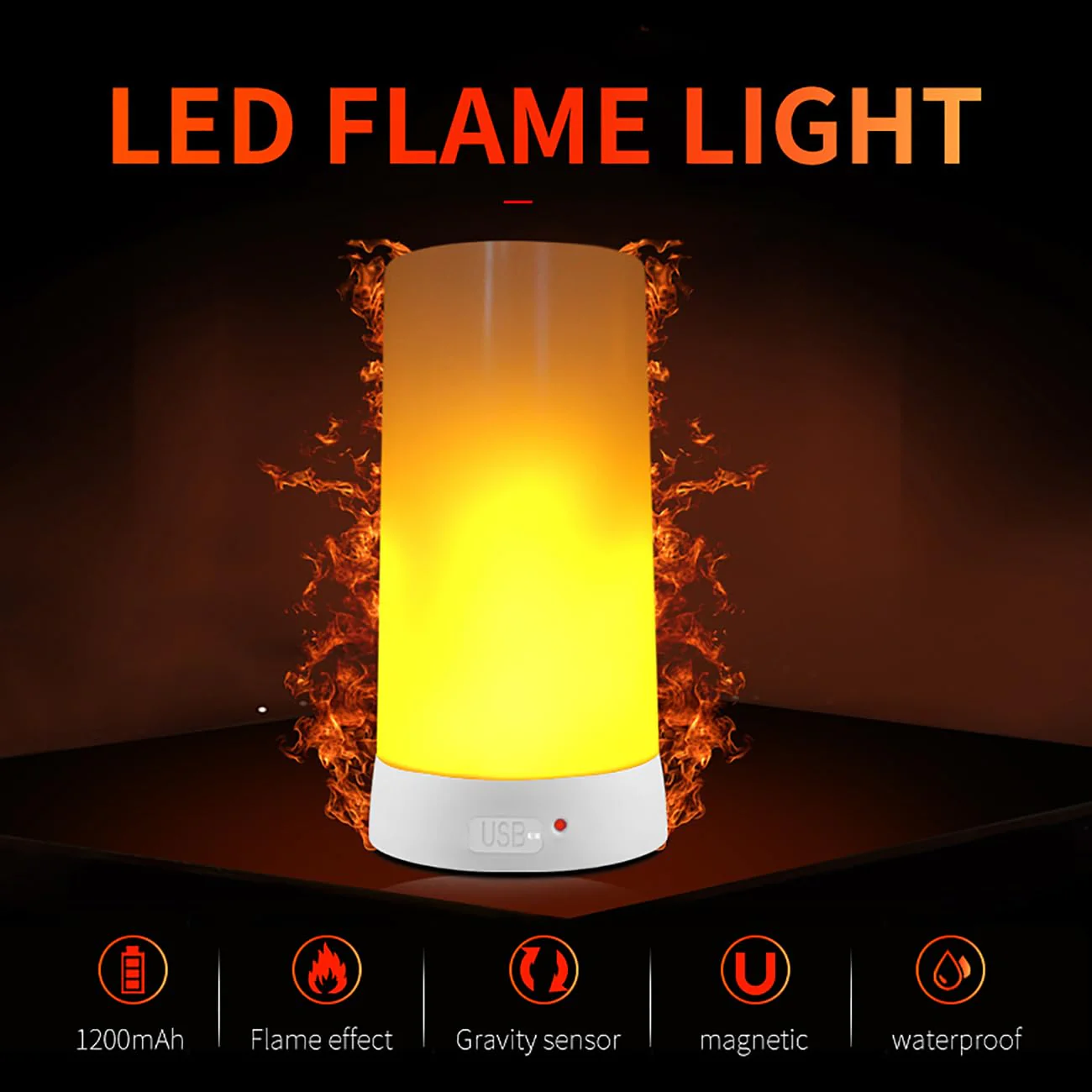 Flara: Realistic LED Candle Ambient Lamp, USB Rechargeable Lantern with 4 Modes & Rotatable Orientation, Flameless Candle Light for Home, Garden, Party & Festive Décor - Image 2