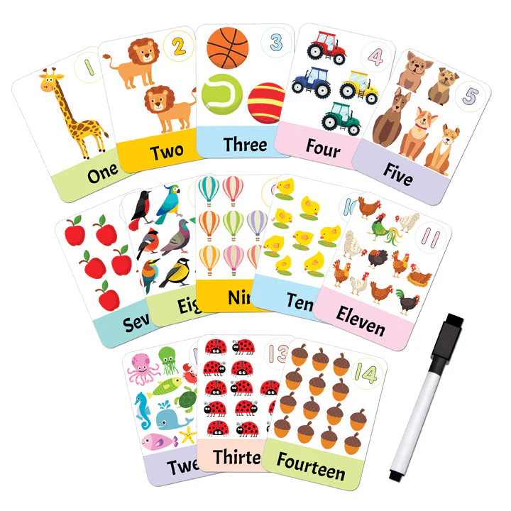 Flash Cards Numbers - 30 Double Sided Wipe Clean Flash Cards for Kids (With Free Pen) - Image 4