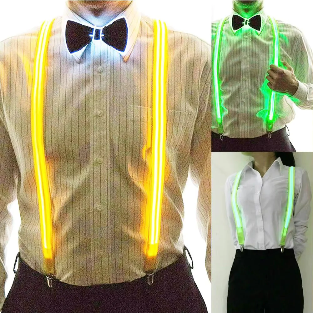Flashing Led Party Suspenders Stripe Light Up LED Suspender 1pc. - Image 4