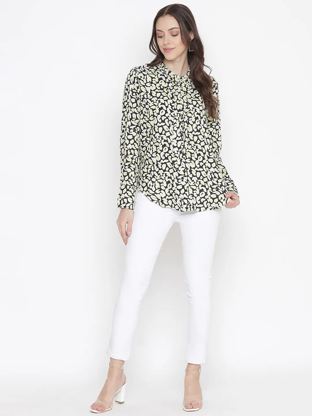 Flecked Floral Print Magical Tie- Knot Women Top - Image 2