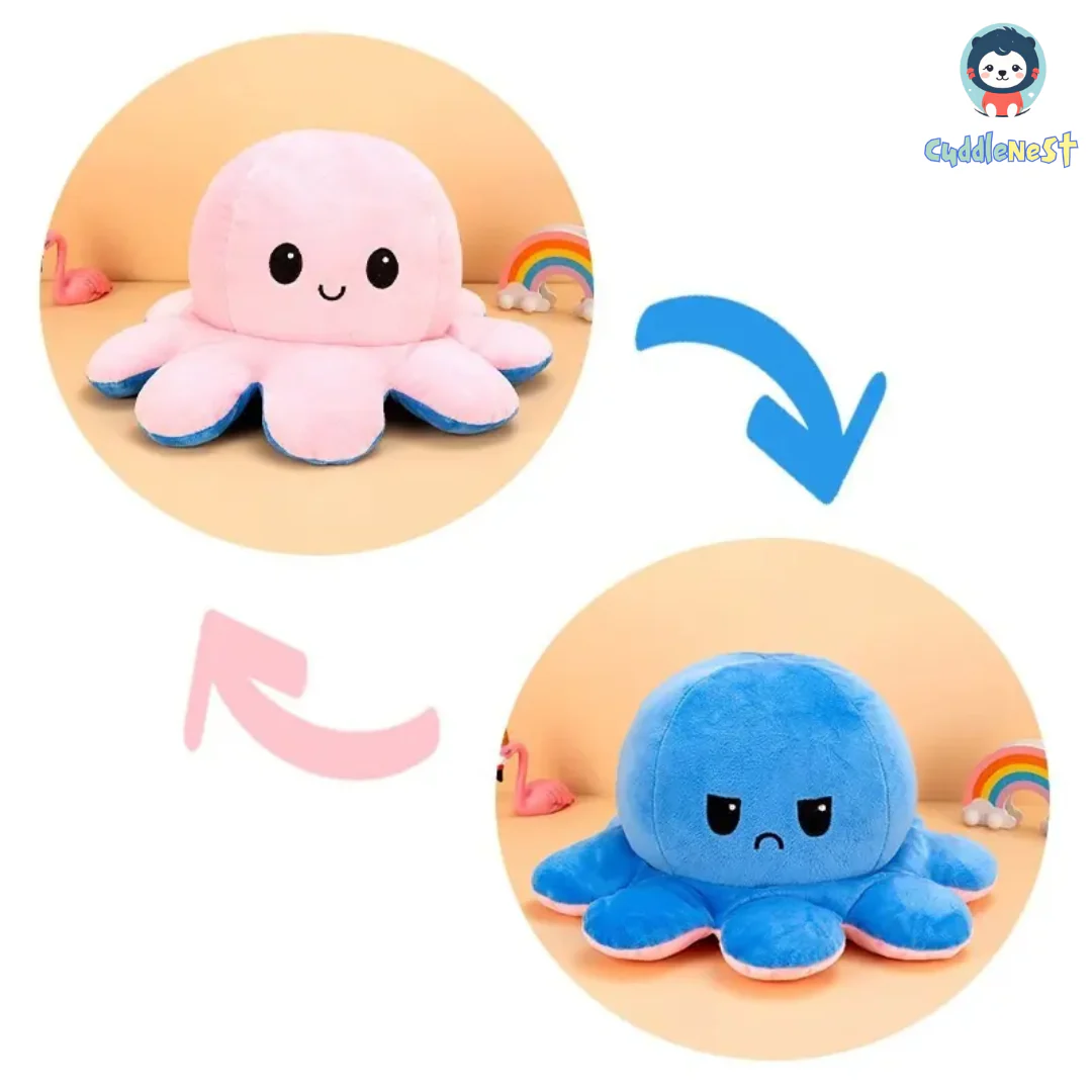 Flip Octopus Soft Toy - Double the Fun with Two Adorable Expressions! - Image 2