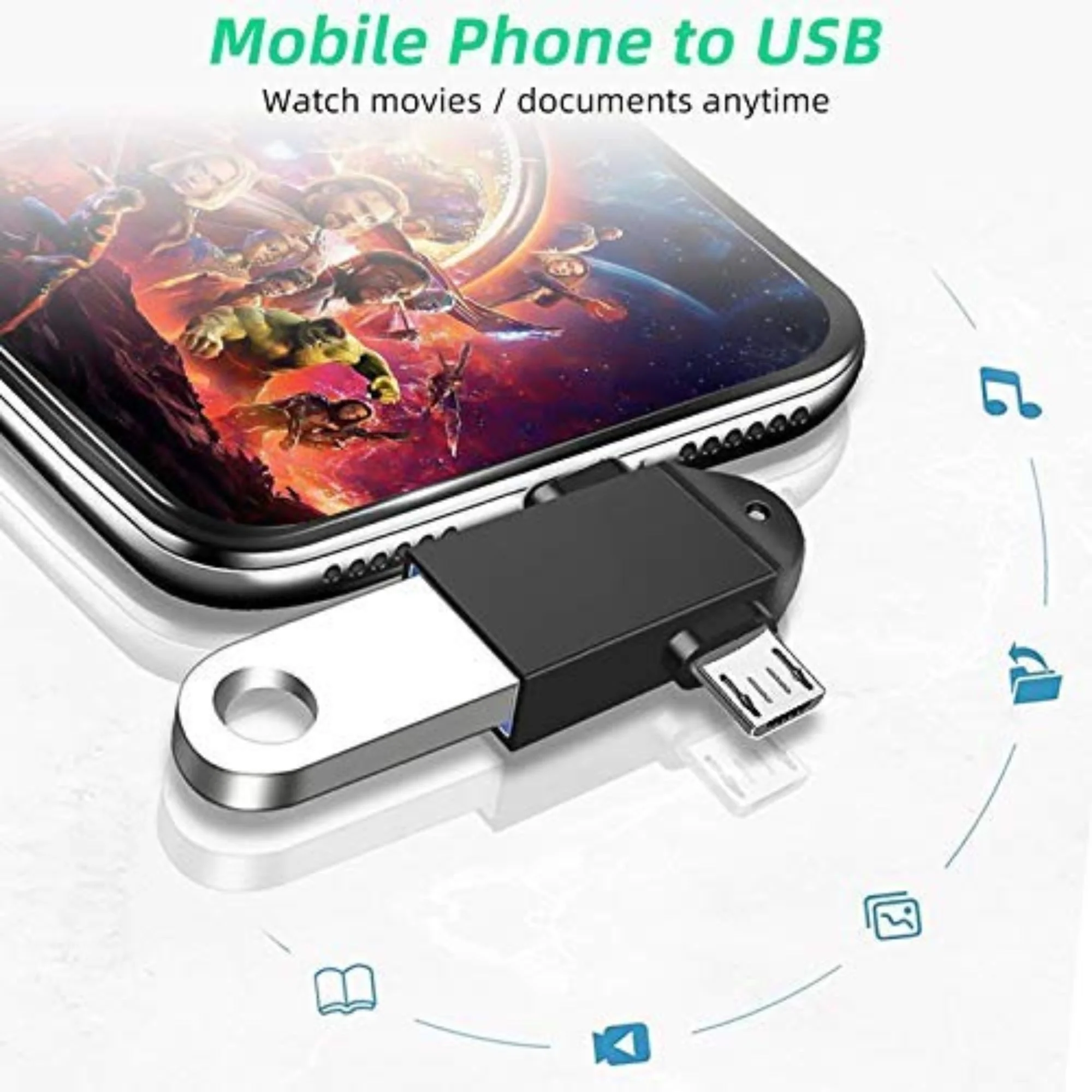 Flixx 2-in-1 OTG Adapter with Micro USB & Type-C Ports - Image 6
